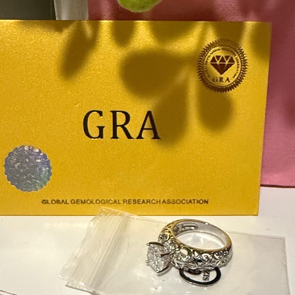 Intricate Silver Ring with Clear Gemstone